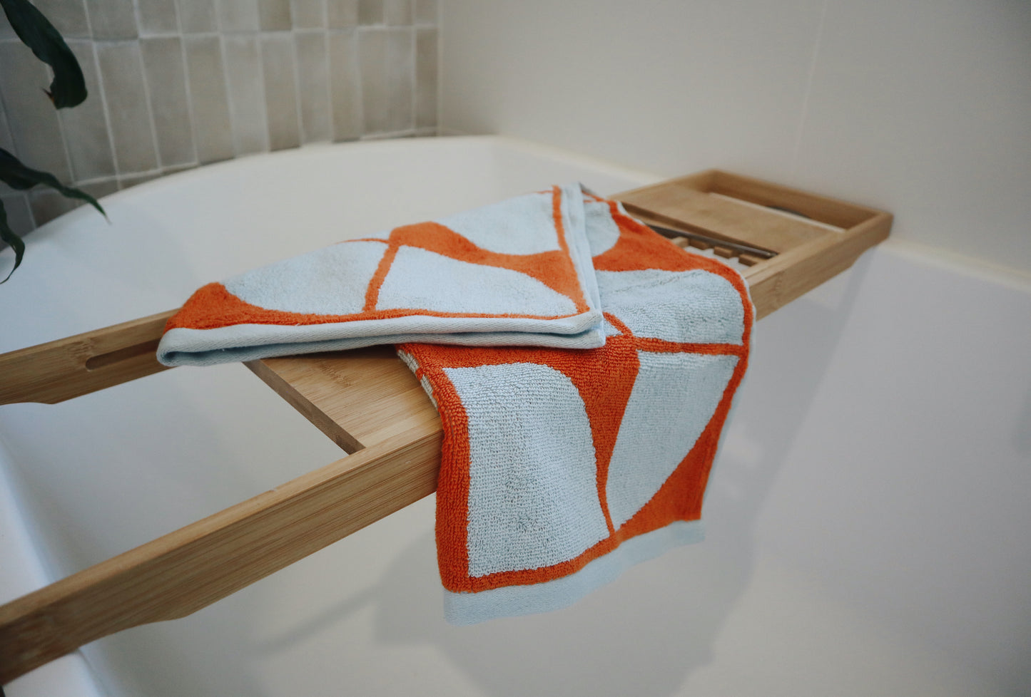 Chelsea Face Towel Arctic + Tangerine