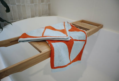 Chelsea Face Towel Arctic + Tangerine